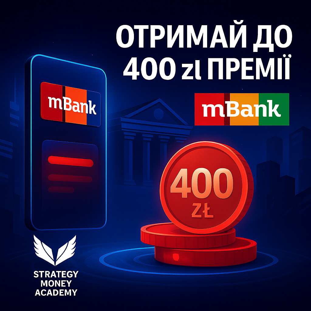 💰 Отримай до 400 zł премії від mBank! 🇵🇱