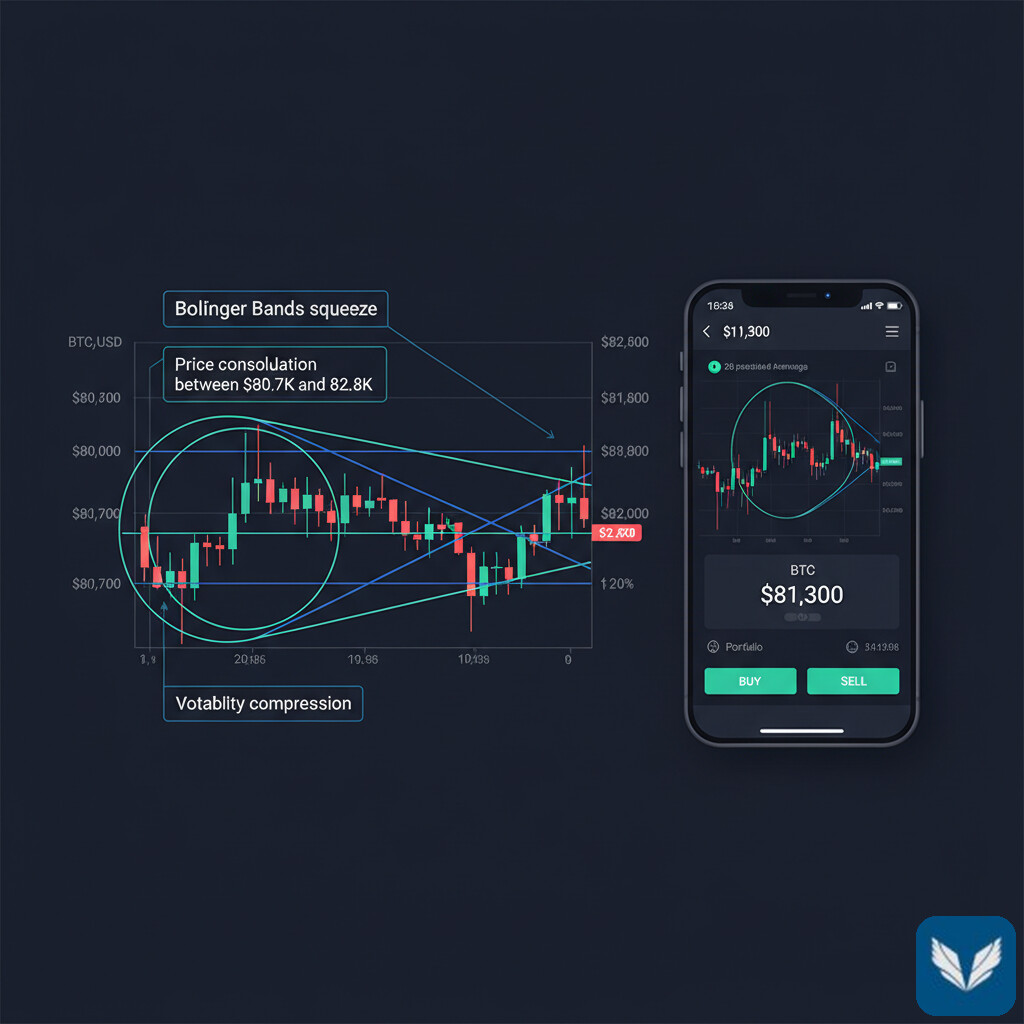 🎯 BTC у Bollinger-стисканні: $80.7K-$82.8K — пружина перед NFP