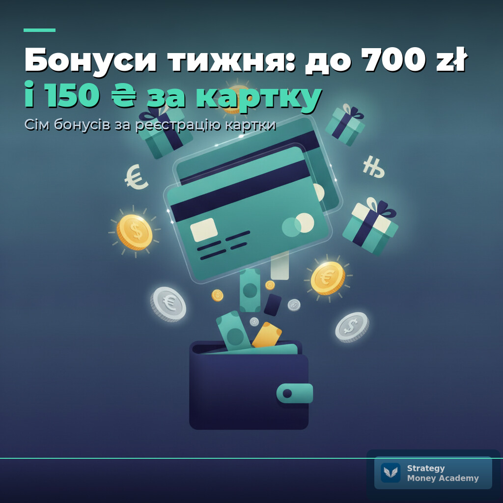 💰 Бонуси тижня: до 700 zł у Польщі, 150 грн за картку і безкоштовна картка Wise